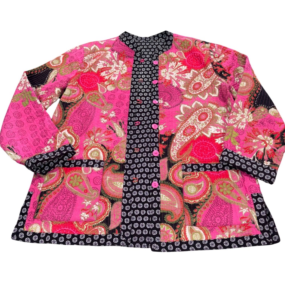 Quilted Paisley Boho Handmade Reversible Jacket Women